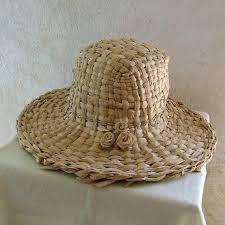 Hand Woven Straw Hat Wide Brim Summer Hat Sun Hat Cattail Straw Handcrafted Sun Hat In 2021 Summer Hats Hats Hand Weaving