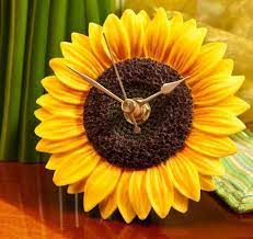 Sunflower Flower Time Clock Sunflower Clock Flower Clock Sunflower Kitchen