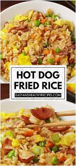 Hot Dog Fried Rice Recipe Hot Dog Recipes Lunch Recipes Fried Rice