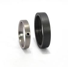 Graphite And Titanium Wedding Ring Set Flat Matte Titanium Etsy Titanium Wedding Rings Titanium Wedding Ring Sets Titanium Wedding