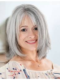 Medium Length Grey Hairstyles With Bangs In 2020 Medium Layered Hair Grey Hair Wig Grey Hair With Bangs