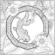 Welcome to the world of art nouveau! Poster With Decorative Flowers And Carp Fish In Art Nouveau Style Page For The Adult Coloring Book Royalty Free Cliparts Vectors And Stock Illustration Image 107443407
