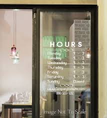 Business Storefront Hours And Information 002 Window Decals Custom Window Decals Vinyl Doors
