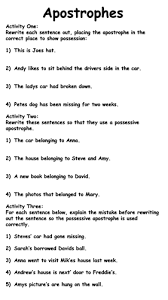 • the man's coat got soaking wet in the rain. Apostrophes For Possession Worksheets Teaching Resources