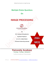 Ip Mcqs Image Processing Mcqs Multiple Choice Questions On Image Processing By Mr Sandeep Studocu