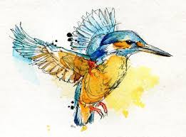 Kingfisher Art Print By Abby Diamond Society6 Kingfisher Art Bird Drawings Watercolor Bird