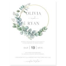 Eucalyptus Wreath Wedding Invitation Eucalyptus Wedding Invitation Wreath Wedding Invitations Wedding Invitation Format