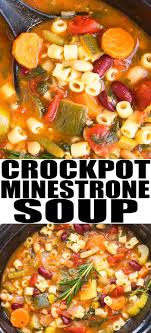 Easy Homemade Slow Cooker Minestrone Soup Recipe That Makes A Hearty Weeknight Meal It S Heal Vegetarian Recipes Healthy Healthy Crockpot Recipes Soup Recipes