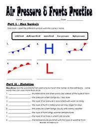 Air Pressure And Weather Fronts Practice Earth Science Lessons Earth Science Middle School Weather Fronts