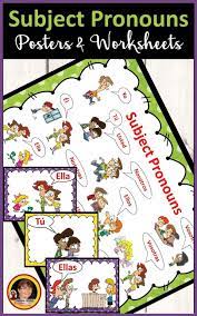 Spanish Subject Pronoun Posters Charts Worksheets Are A Fun Visual Teaching Tool For The Span Spanish Subject Pronouns Learning Spanish How To Speak Spanish