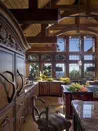 Mountain Cabin Kitchen Lodge Style Kitchen Log Home Kitchens Rustic House