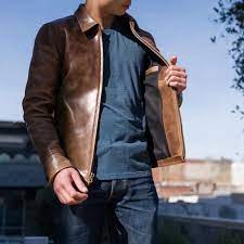The L1 Horween Cxl Natural Leather Jacket Brown Leather Jacket Men Jackets