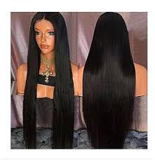 To style the center part, brush to straighten your hair. Generic Centre Parting Straight Hair Wig With Lace Closure Human Hair Color 1b Price From Jumia In Nigeria Yaoota