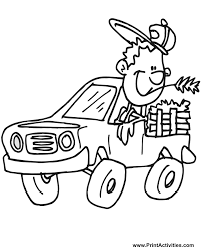 Dogs love to chew on bones, run and fetch balls, and find more time to play! Cartoonish Pickup Truck Coloring Page Free Coloring Sheet Coloring Library