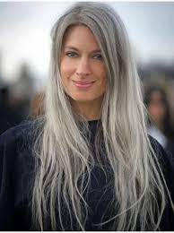 Beautiful Long Straight Perfect Grey Wigs Natural Gray Hair Long Gray Hair Long Hair Styles