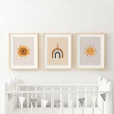 Modern Boho Nursery Wall Art Rainbow Print Scandinavian Etsy Baby Room Prints Boho Nursery Nursery Wall Art