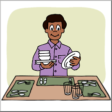 Happy stay at home dad setting the dinner table #437560 by toonaday. Clip Art Kids Chores Setting The Table Color I Abcteach Com Abcteach