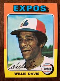 1975 Tarjeta de béisbol Topps WILLIE DAVIS #10 Expos de Montreal NRMT