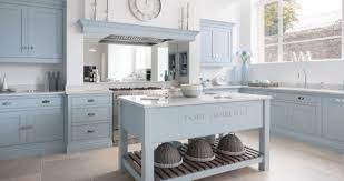 The refrigerator and freezer are hidden behind cabinetry designed to. Light Blue Traditional Shaker Kitchen Tom Howley