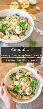 Gnocchi With Creamy Lemon Spinach Sauce Recipe Vegetarian Gnocchi Recipes Gnocchi Recipes Gnocchi Recipes Healthy