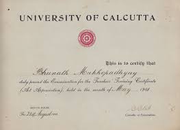 This graduate certificate features gold lettering and a golden seal image against a white background with patterned border. Recognition