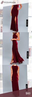 Lulus Velvet Burgandy Maxi Dress Size S See Photos For