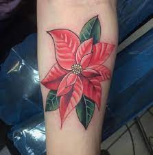 Fun Little Styluses Poinsettia Flower As A Memorial For Clare S Brother Tattoo Eternalink Harrypottertat Birth Flower Tattoos Tattoos For Daughters Tattoos