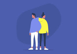 155 Standing Back To Back Illustrations Clip Art Istock