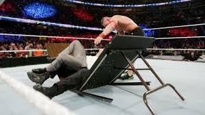 John Cena Vs Seth Rollins Tables Match Photos Seth Rollins John Cena Match