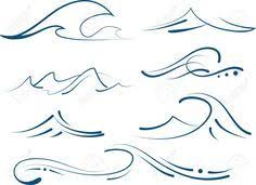 Set Of Different Simple Stylized Pinstripe Ocean Waves Waves Tattoo Ocean Wave Tattoo Starfish Tattoo