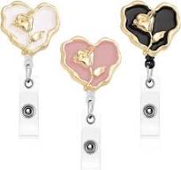 3 PCS Badge Reels Retractable Badge Holder Clip, Heart Shape Nurse Badge  Reel Clip Retractable 360°Rotation ID Name Tag Card Badge Holder for Nurses  ...