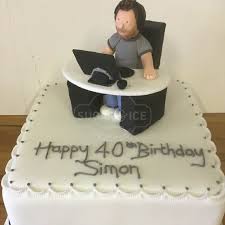 Here we have a stylish black birthday cake. Laptop Cake Decorations