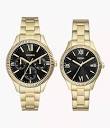 His and Hers Multifunction Gold-Tone Stainless Steel Watch Box Set ...
