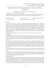 Pada tahun pertama perniagaan, mereka meraih keuntungan yang besar. Pdf Capital Structure Of Property Companies Evidence From Bursa Malaysia