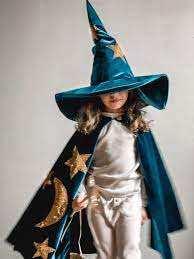 Wizard Costume Kids Cape And Hat Kids Cosplay Magician Etsy Wizard Costume Wizard Costume For Kids Black Girl Halloween Costume