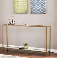 Narrow Console Table Glass Top Glam Gold Sofa Entry Accent Furniture Slim Metal Tinyshamrockusa Narrow Console Table Gold Sofa Modern Furniture Living Room