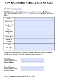 Warranties and specific terms related to the sale are enclosed with the sales agreement form. Free New Hampshire Car Vehicle Bill Of Sale Form Pdf Word Doc