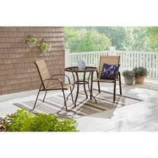 Hampton Bay Mix And Match Brown Steel Sling Outdoor Patio Dining Chair In Cafe Tan 2 Pack Fcs00015y2pkbrc The Home Depot Patio Dining Chairs Outdoor Dining Chairs Outdoor Bistro Set