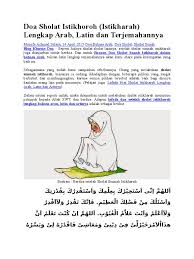 Doa untuk pengantin baru bahasa arab sesuai sunnah lengkap dengan bacaannya portal kudus. Doa Sholat Istikhoroh Doc