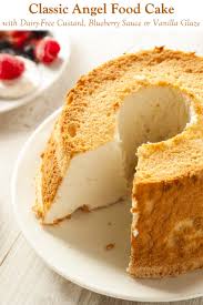 Easy Angel Food Cake Recipe With Dairy Free Custard Or Vanilla Glaze
