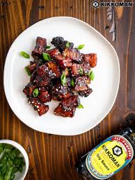 Sweet And Sticky Five Spice Pork Belly Recipe Pork Belly Kikkoman Recipes Recipes With Soy Sauce