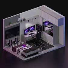 3d Interior Model Created By Boriskokorin Available In Blender Format S Check Out Other 3d Interior Mod Bedroom Setup Small Game Rooms Room Design Bedroom