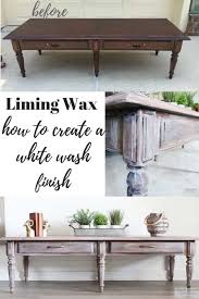 Started by applying the wax to the top of the coffee table. Lime Washed Coffee Table Makeover With Liming Wax