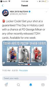Enter these codes in game to get free rewards such as players, packs and tokens. New Tdih Locker Code Nba2k