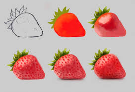 Strawberry By Fievy Digital Art Beginner Color Pencil Art Digital Painting Tutorials