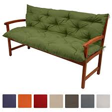 Beautissu Bench Pad Flair Br Comfortable Cushion 120 X 50 X 50 Cm 2 Seater Garden Bench Cushion Backrest Green Garden Bench Cushions Bench Cushions Cushions