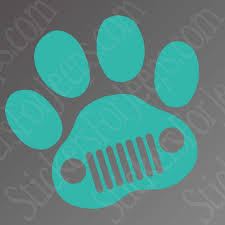 Jeep Dog Jeep Wave Paw Print Vinyl Decal Sticker Any Color Jeep Decals Jeep Dogs