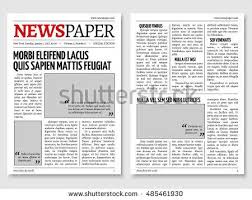 Tabloid Paper Design Vintage Newspaper Journal Vector Template Paper Tabloid On Newsprint Vintage Newspaper Newspaper Journal Newspaper