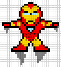 Minecraft Pixel Art Templates Iron Man Minecraft Pixel Art Pixel Art Grid Pixel Art