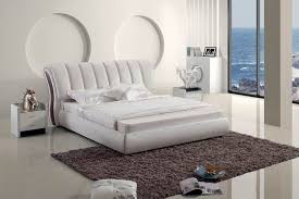 Vig Furniture Modern White Leatherette Bed Vgbn 5827 Cool Bedroom Furniture Bed Linens Luxury Contemporary Platform Bed